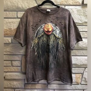 Vintage Delta Jack O Lantern Monster Pumpkin Scarecrow Haunted T-Shirt Tie XL